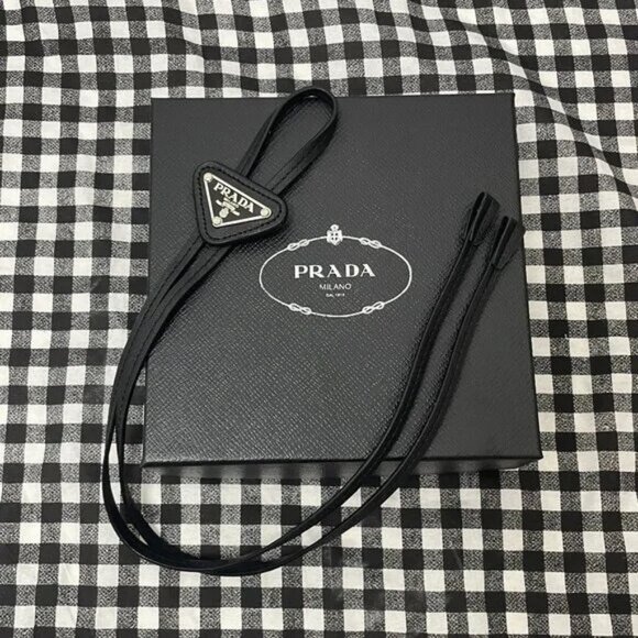 Prada Saffiano Leather Bolo Tie Unisex - Picture 1 of 5
